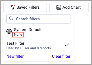 System Filter Cleared