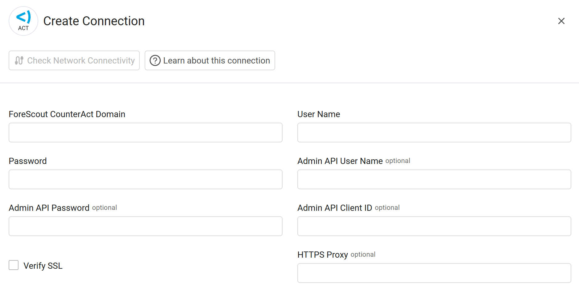 ForeScout CounterAct adapter - Add Connection
