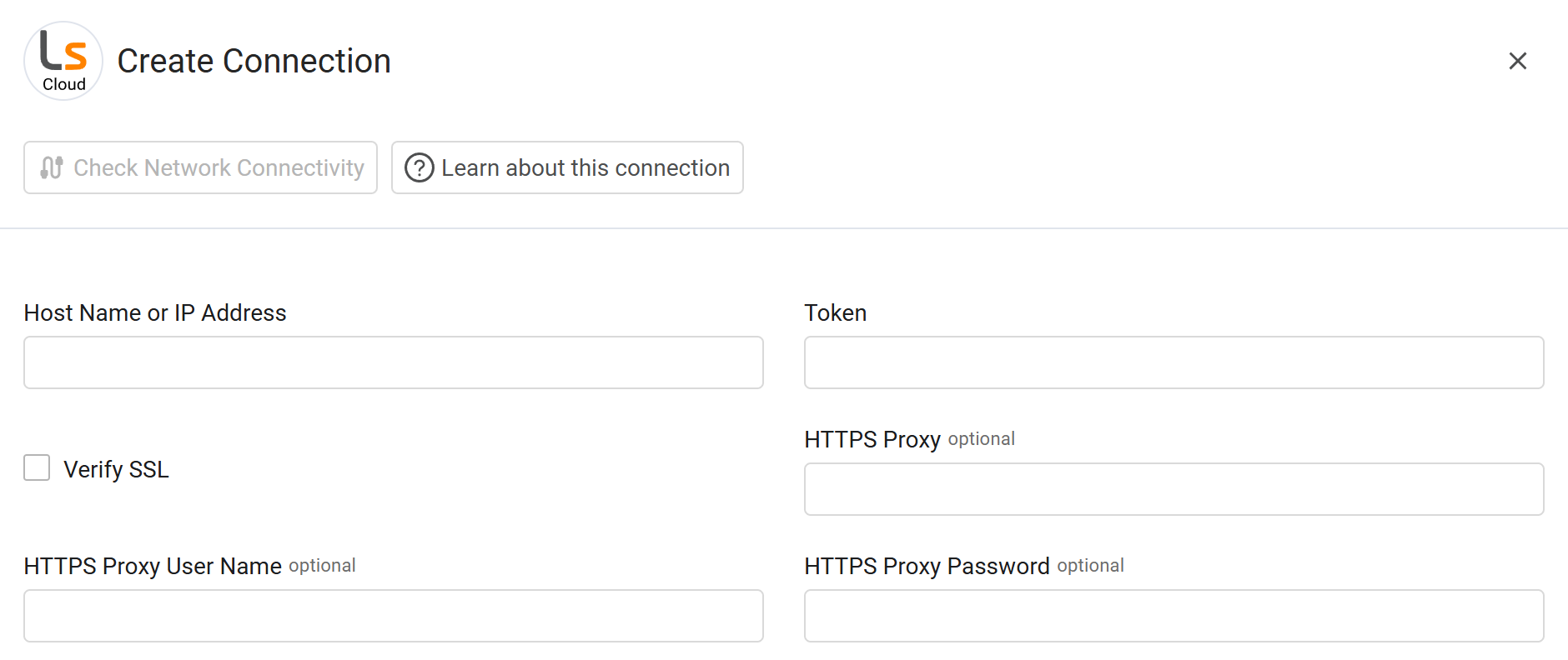 Lansweeper Cloud adapter - Add Connection