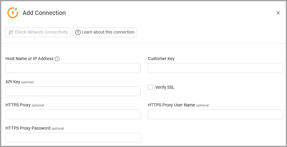 MiniOrange connection screen