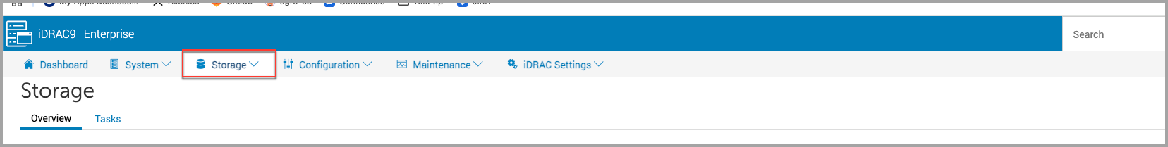 iDRAC Storage Section