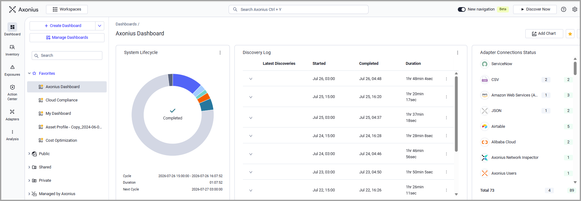 Axonius New Navigation