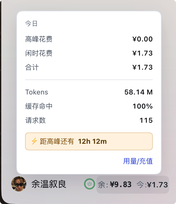 浅色主题下的今日明细