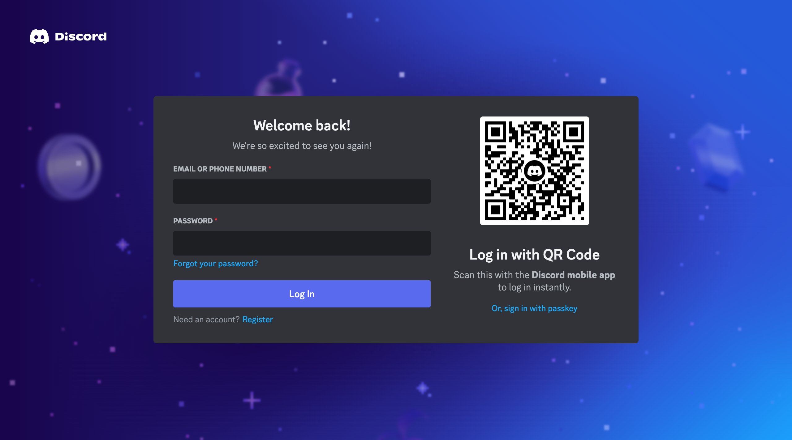 Discord Login Page Clone Screenshot