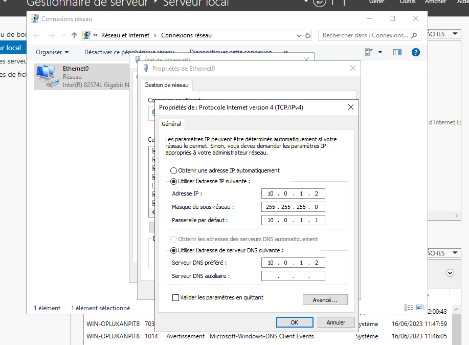 Configuration du Windows Server 2