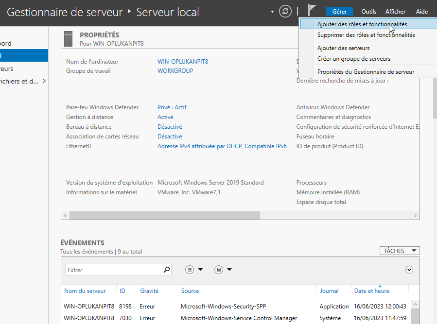 Configuration du Windows Server 4