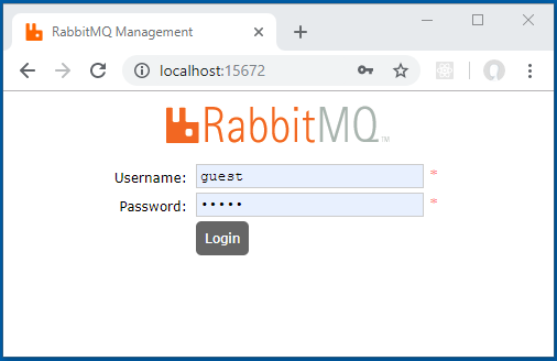 RabbitMQ login ekranı