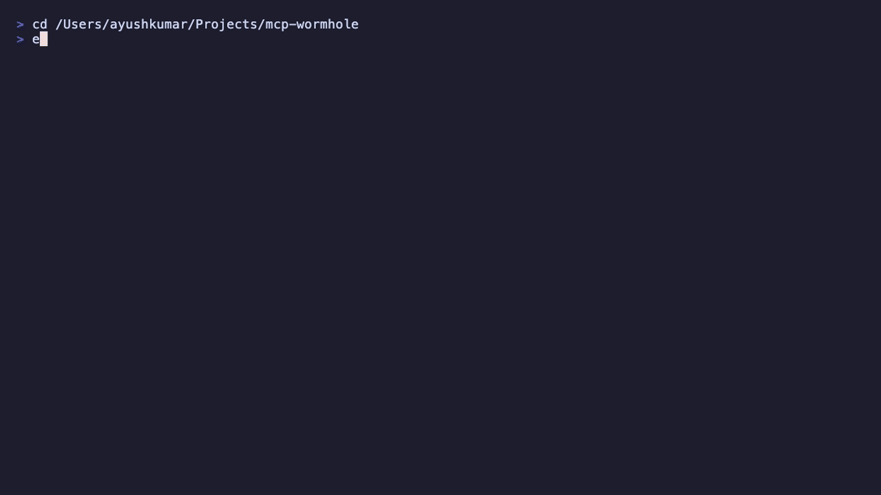 mcp-wormhole server catalog — orange CLI demo