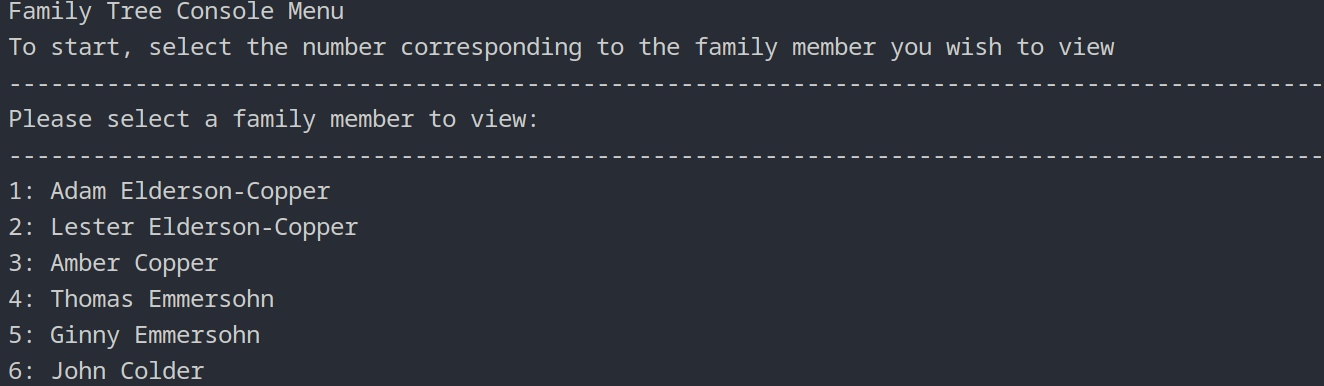 Preview of the CLI with a welcome message and prompting the user for a person