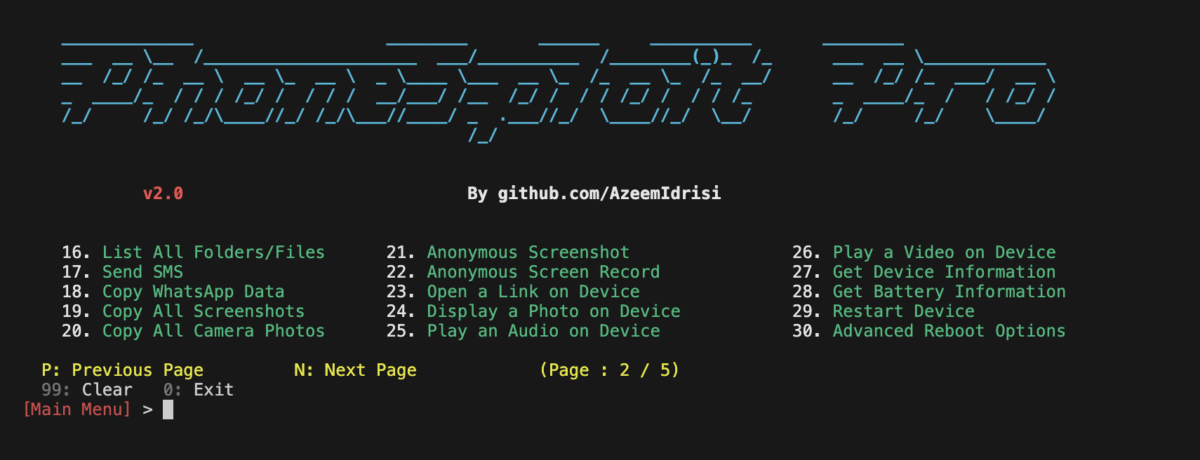 Screenshot Page 2