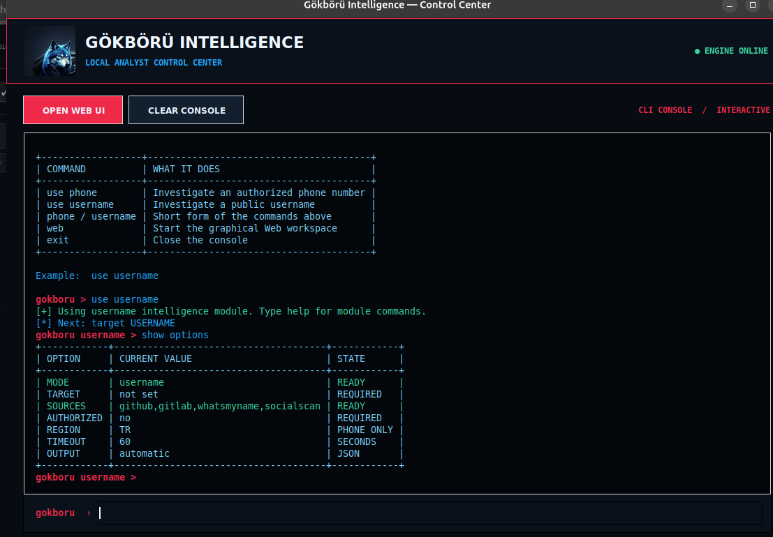 CLI — Module selection