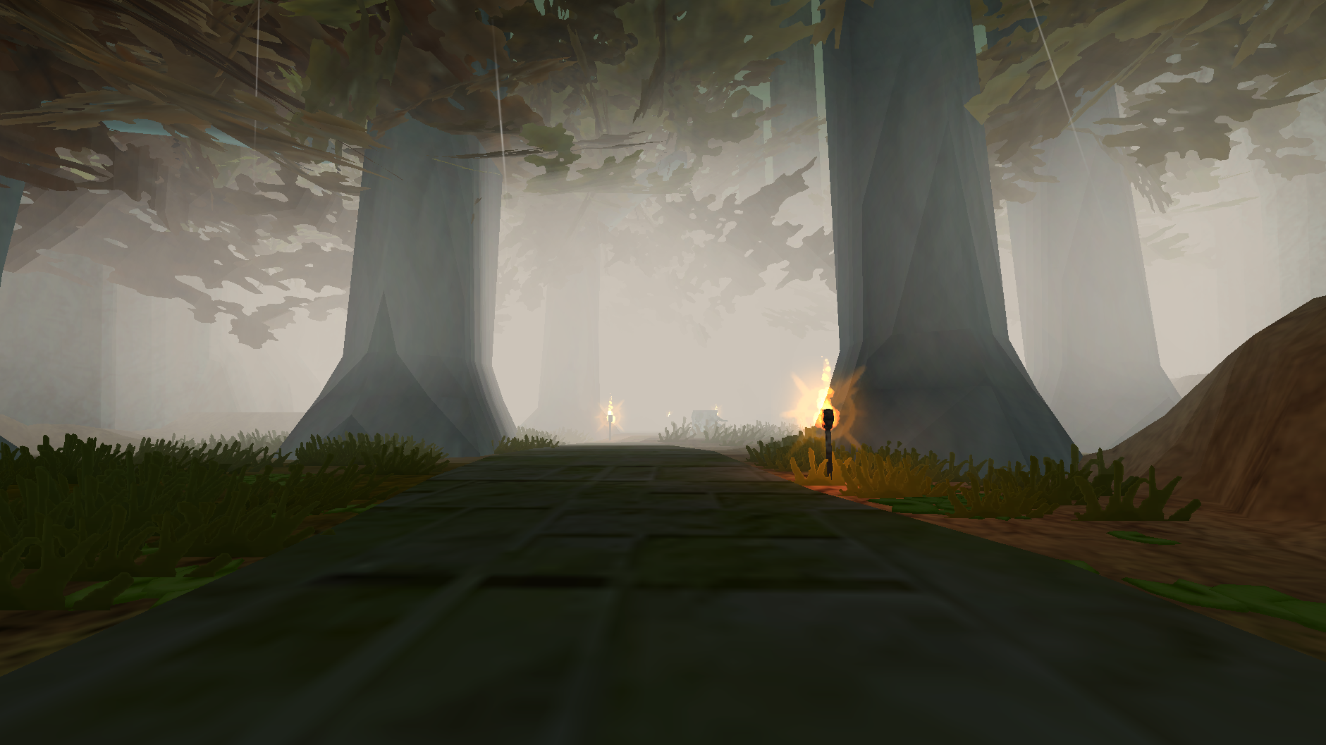 A foggy road