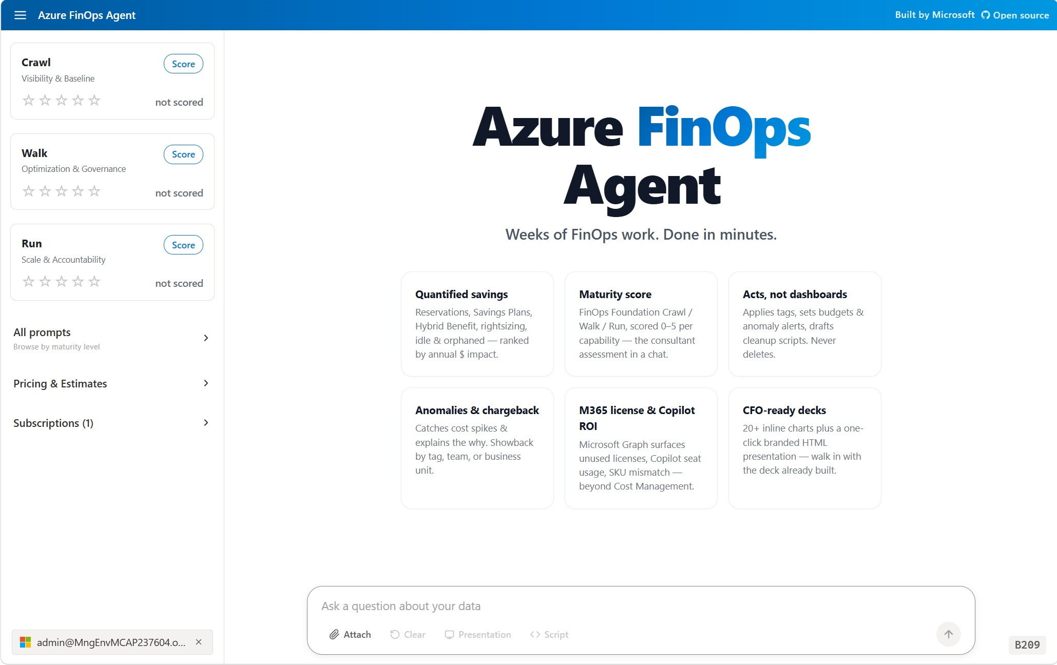 Azure FinOps Agent screenshot