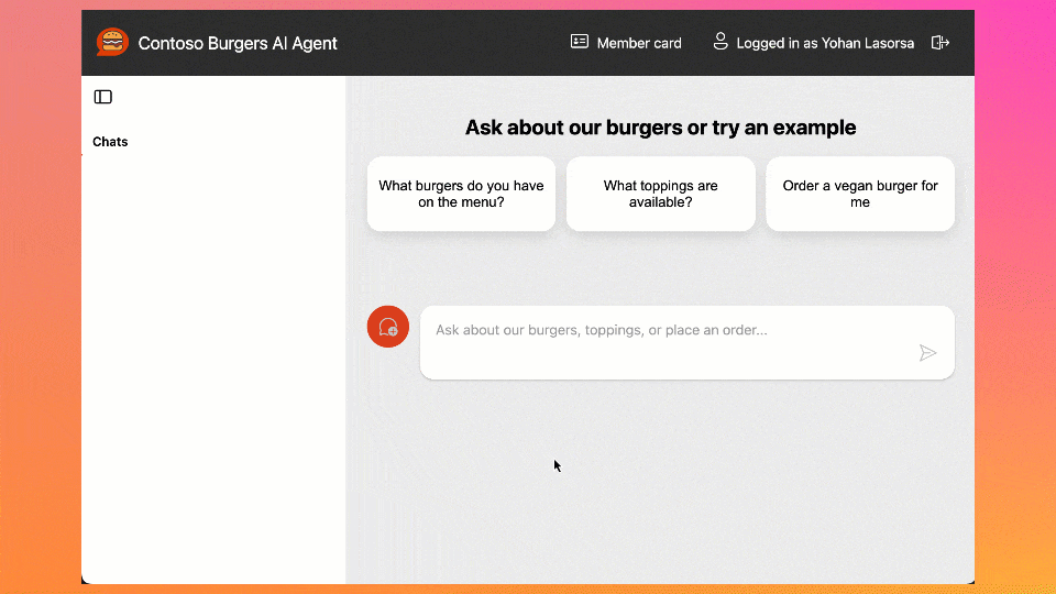Animation showing the agent in action