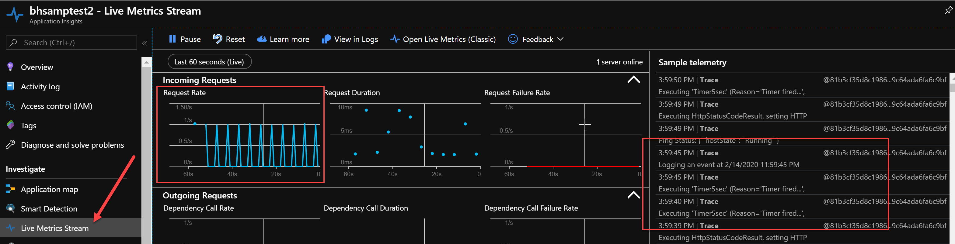 Active Application Insights instance