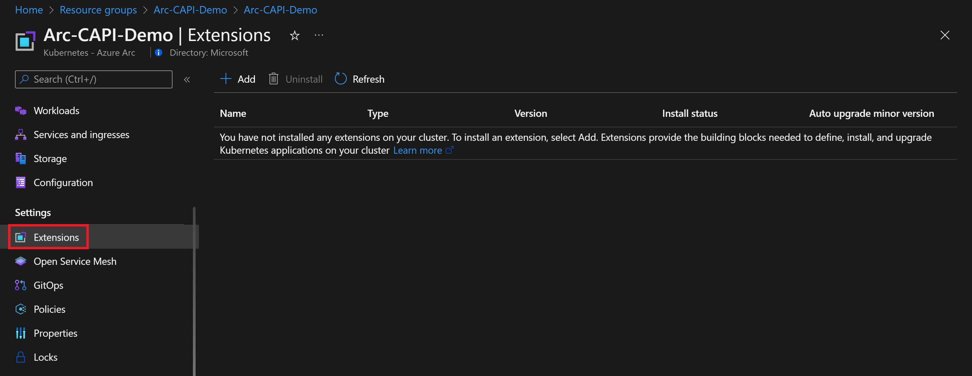 Azure Monitor Exention Example Azure Arc Jumpstart