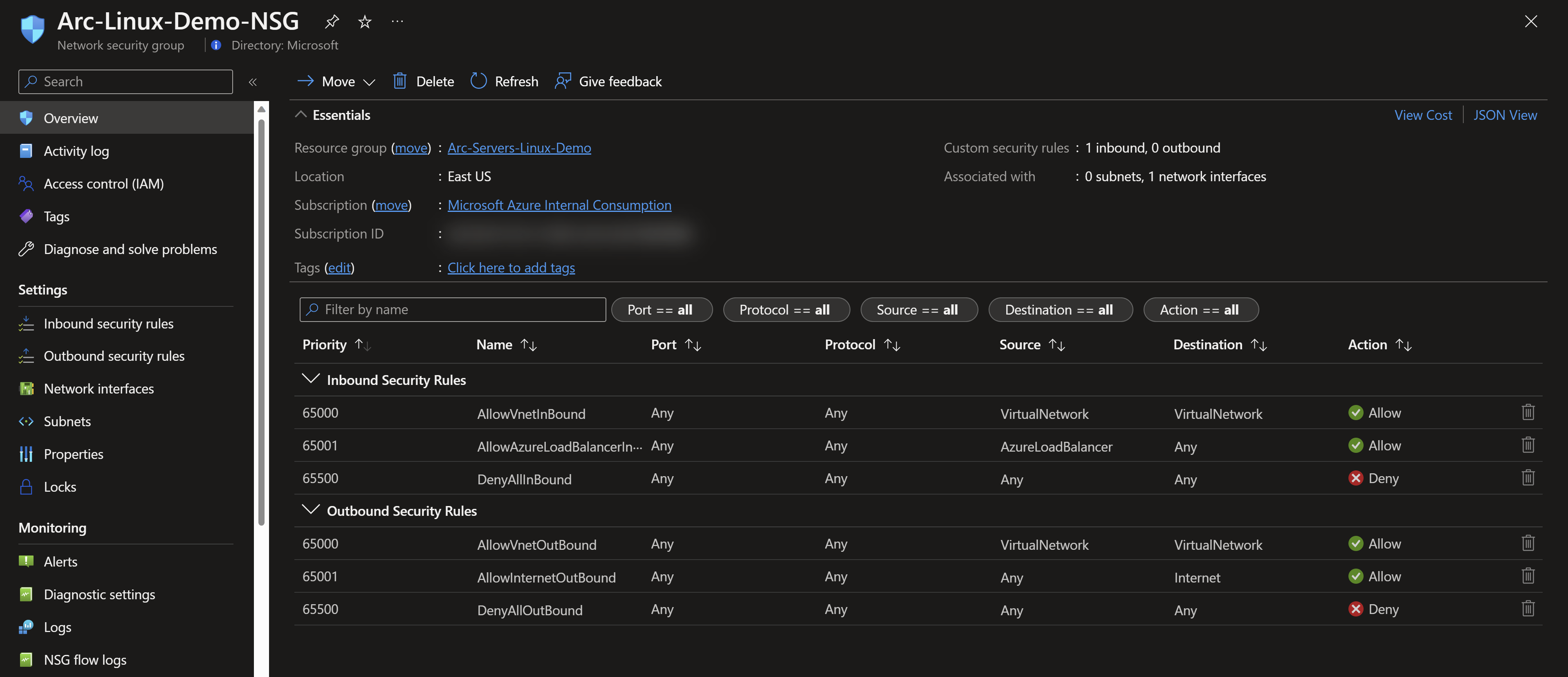 Arc Table Linux Azure Arc Jumpstart