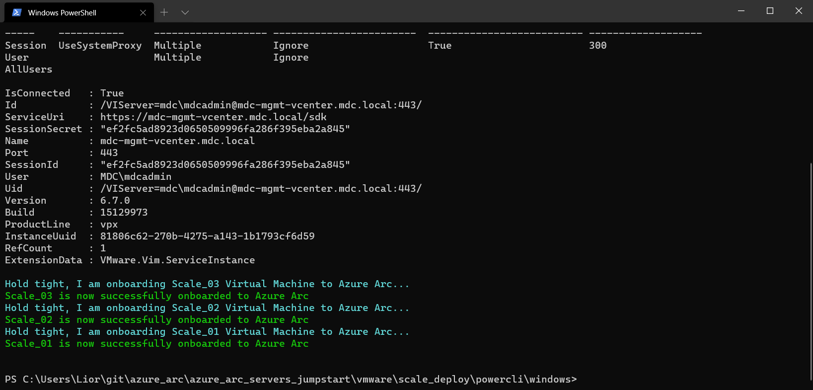 Arc Powershell Azure Arc Jumpstart