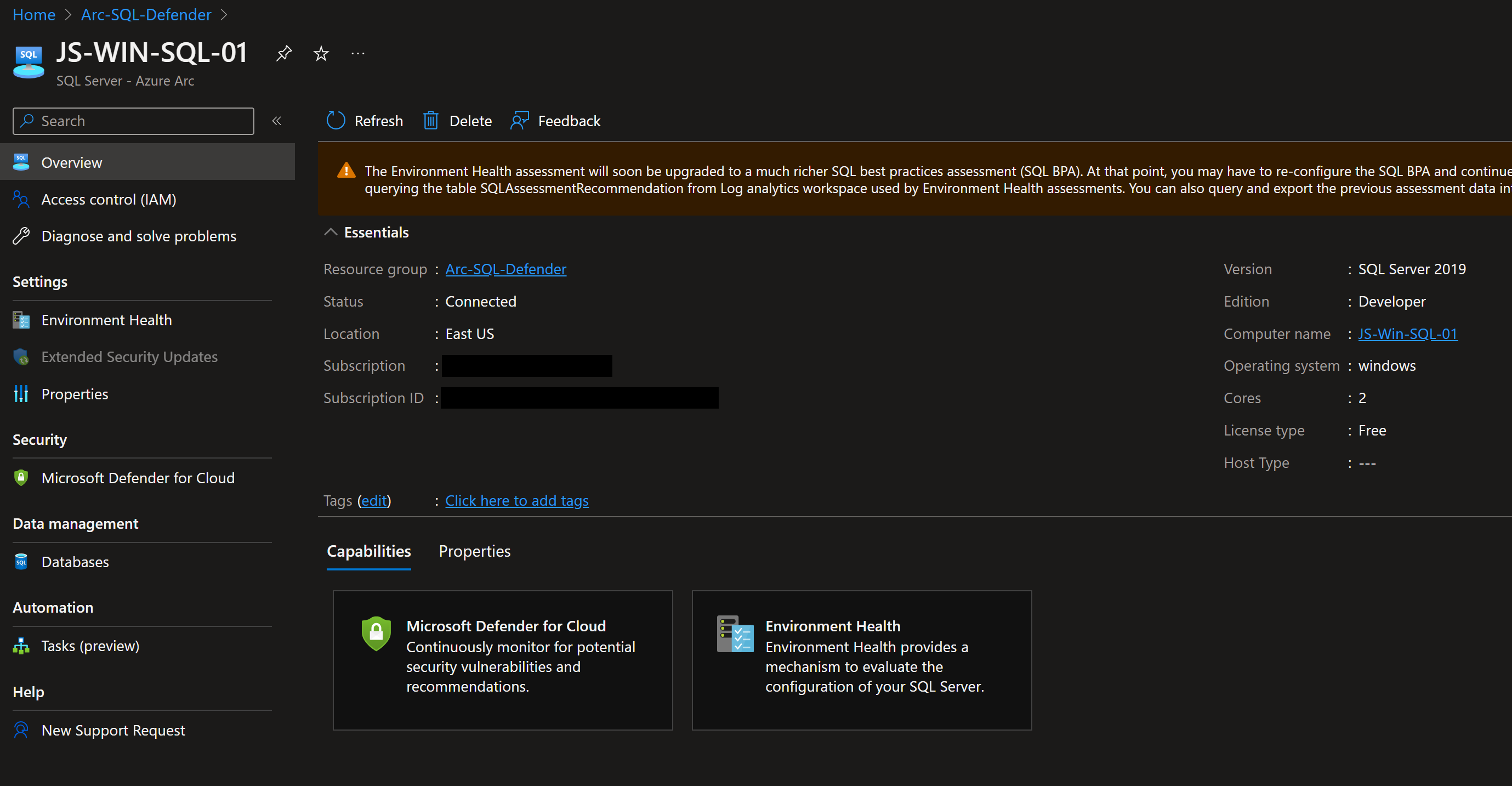 view sql server databases sql server enabled by... Azure Arc Jumpstart