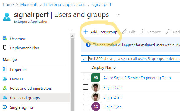 Grant permission to user or group