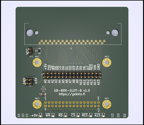 GB-BRK-SLOT-B v1.0 KiCad 3D view