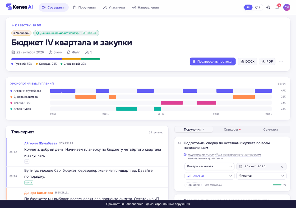 Изменение срочности и направления, фильтрация поручений по закупкам
