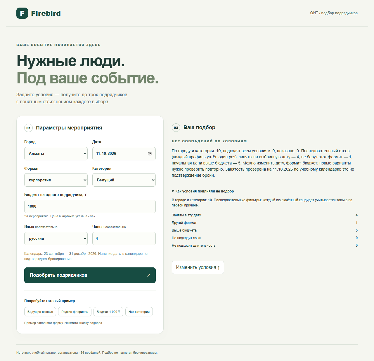 Нет совпадений: причины последовательного отсева