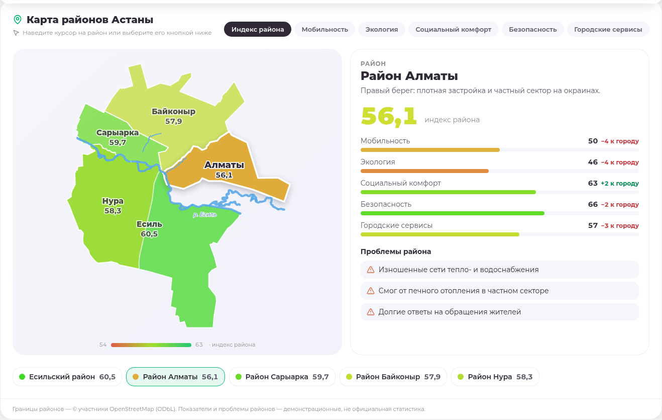 Карта районов