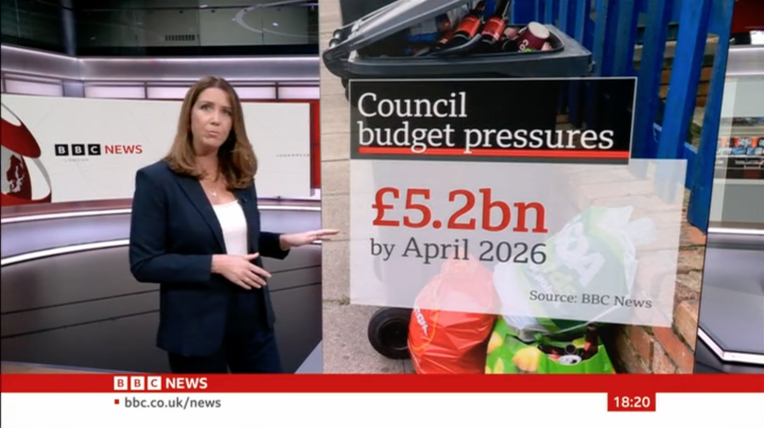 BBC Political Correspondent Alex Forsyth reporting on the council finances story in News at Six