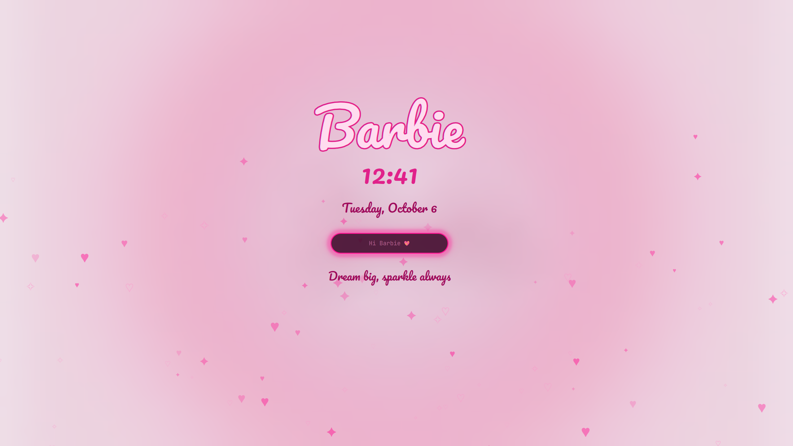 Barbie lock screen