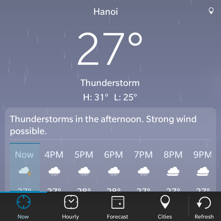 BBWeather — Ứng dụng xem thời tiết Native cho BlackBerry 10