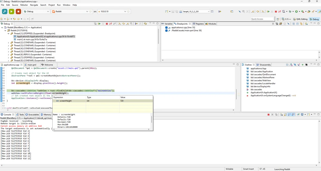 Momentics IDE Mods – Debug & Deploy Unsigned Native Apps cho BB10