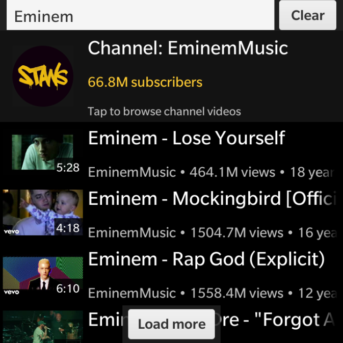 NativeYT - Màn hình kênh Eminem