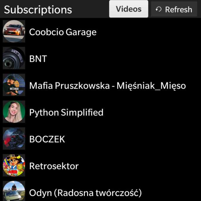 NativeYT - Tab Channels trong Subscriptions