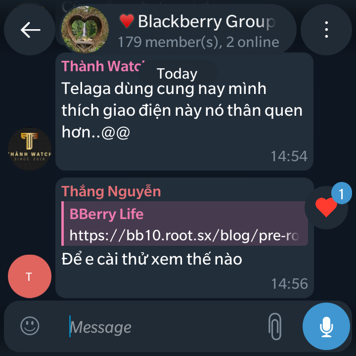Telega — Ứng dụng Telegram Native cho BlackBerry 10