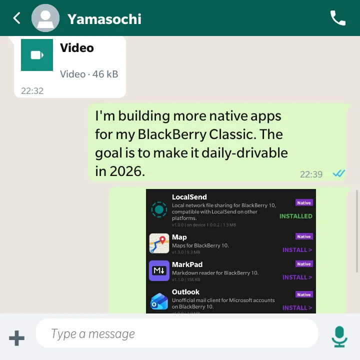 WhatsUp - Trò chuyện về định hướng phát triển thêm app native cho BlackBerry Classic