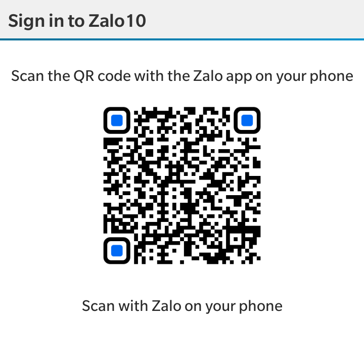 Zalo10 - Đăng nhập bằng mã QR