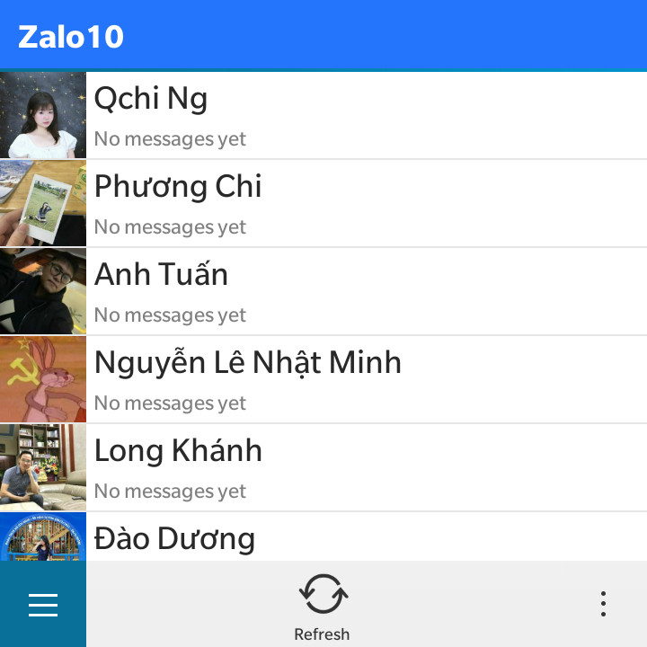 Zalo10 - Danh sách tin nhắn