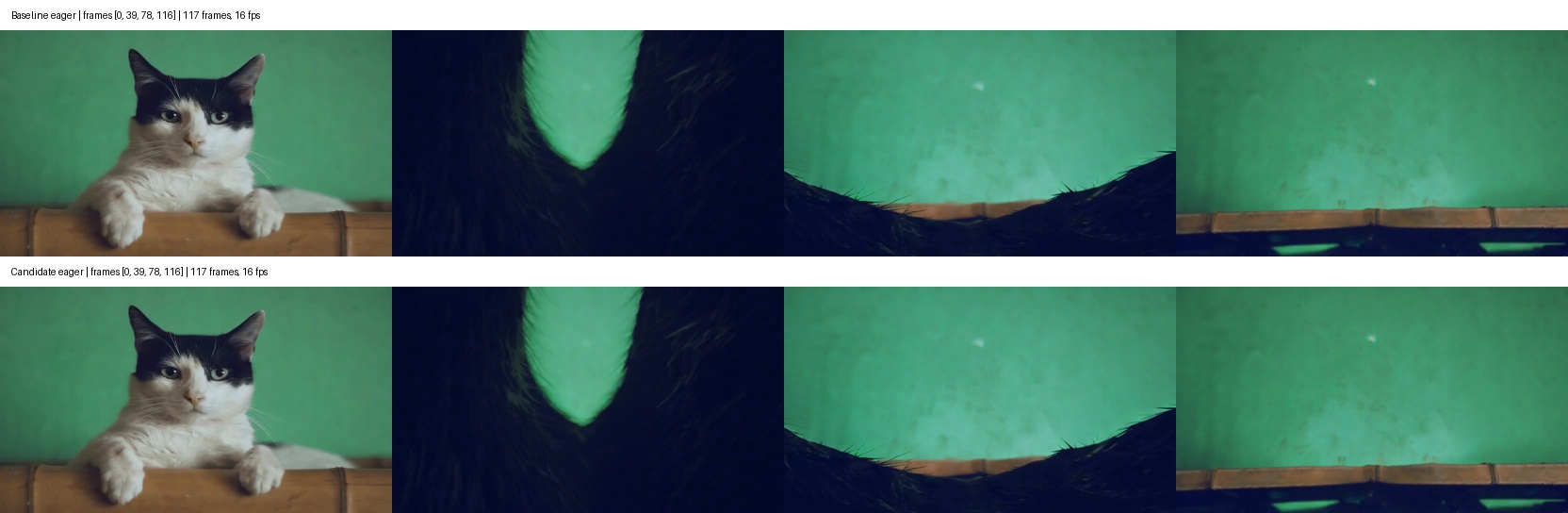 117-frame native streaming baseline and candidate