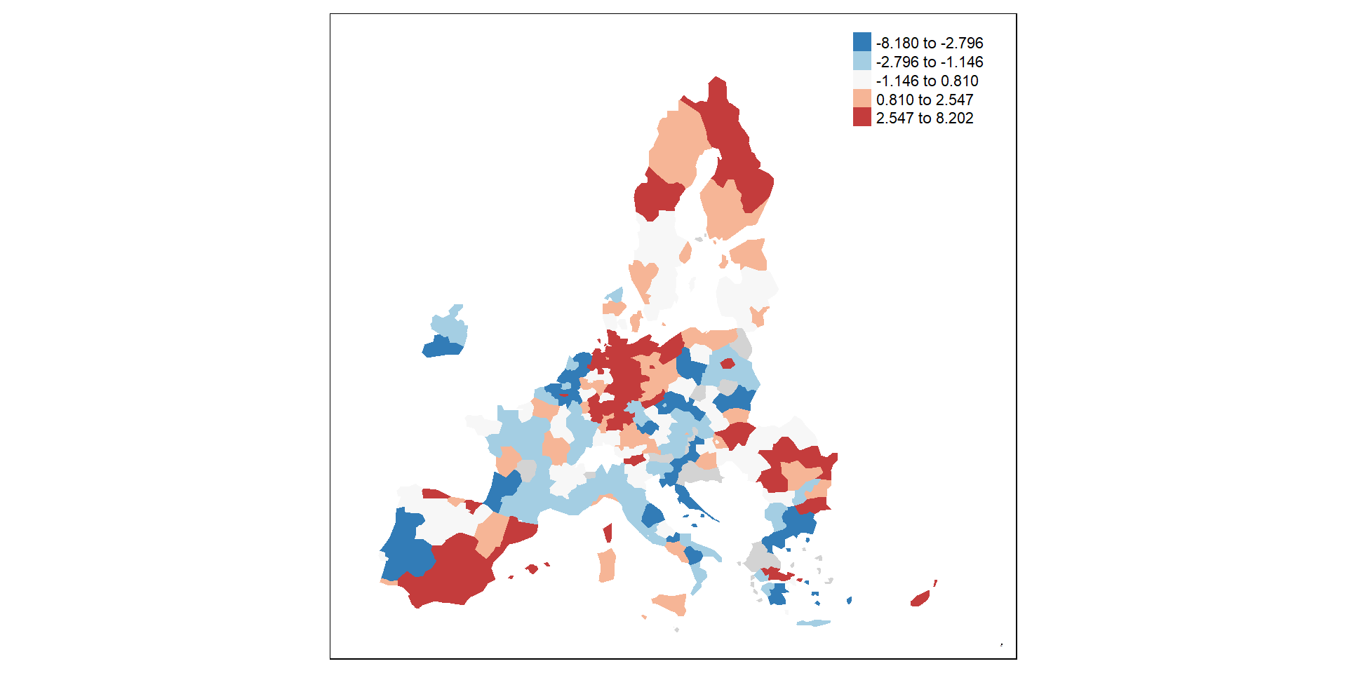 Selected model residual map