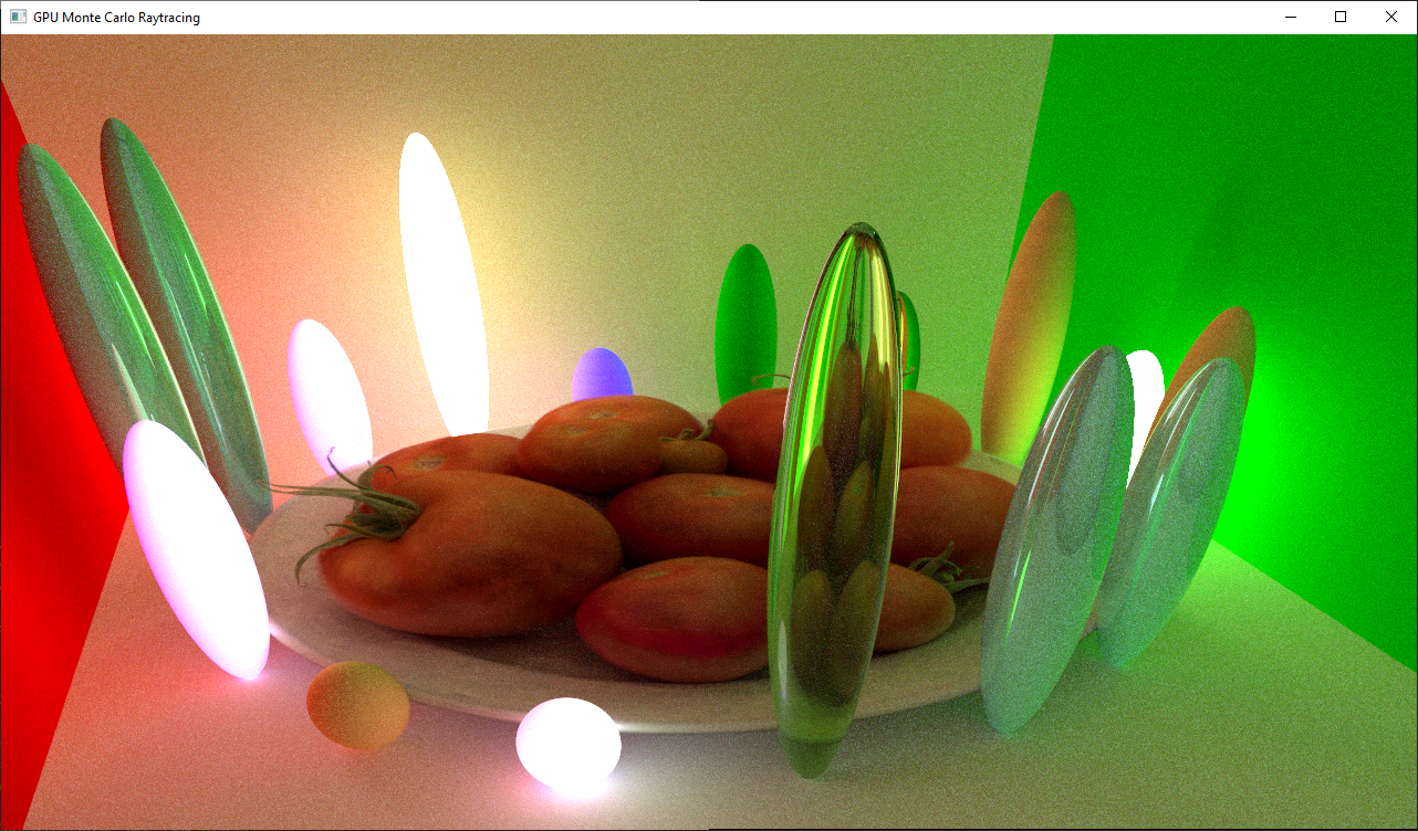 GPU path tracer scene with transformed spheres