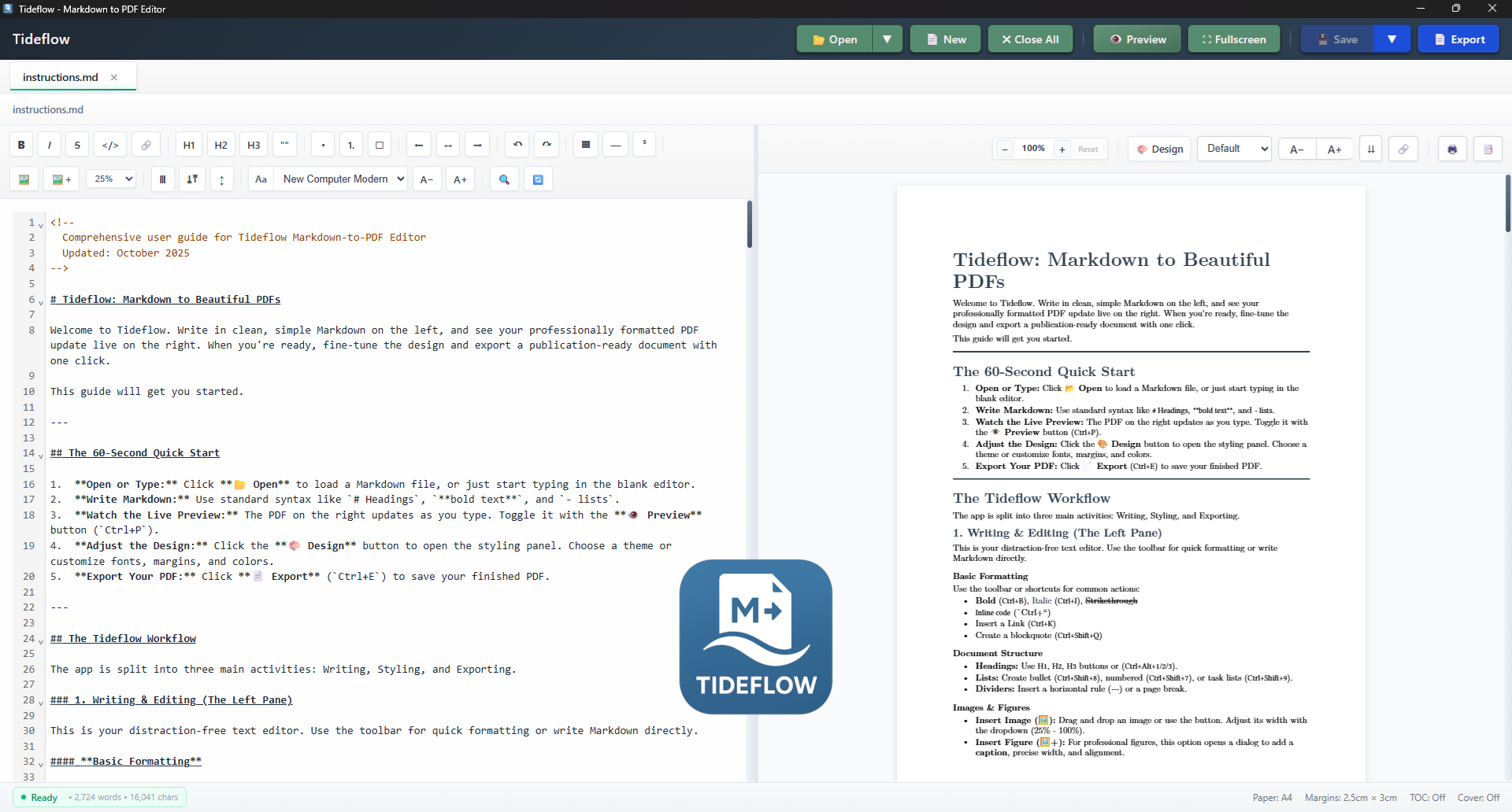 Screenshot of Tideflow