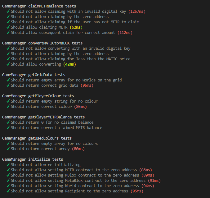 GameManager Test Coverage 1