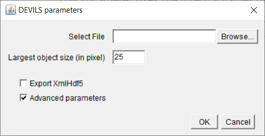 DEVILS Main GUI with Advanced Parameters Checked