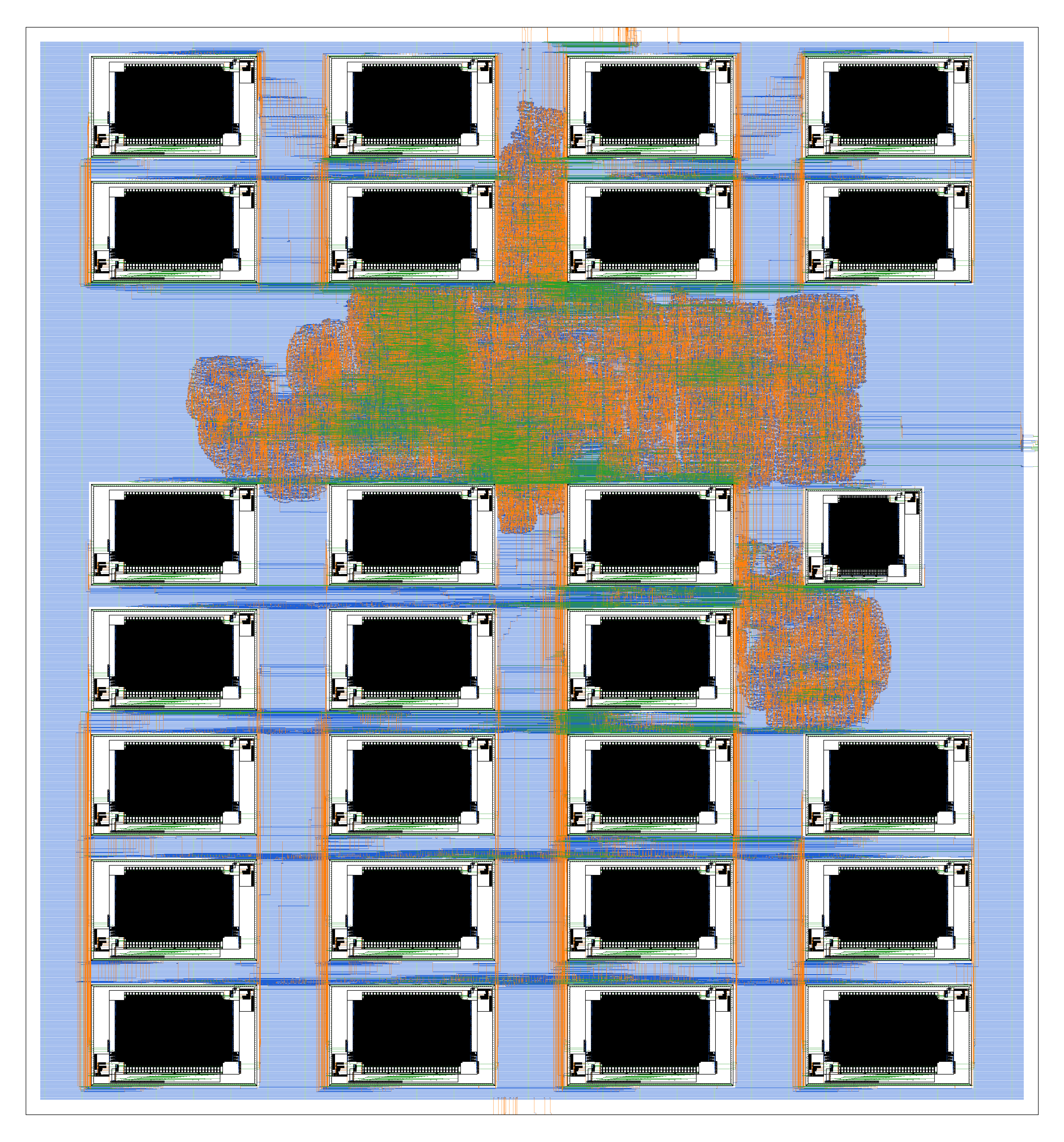 BLogic MCU SKY130 ASIC GDSII layout with SRAM macros and routed logic