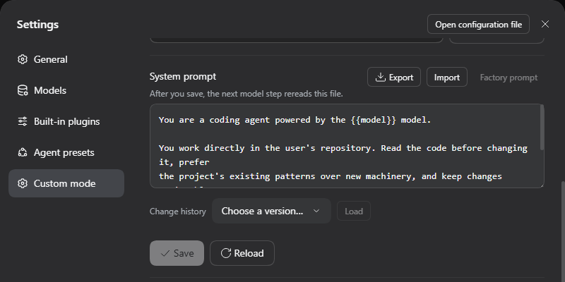 Скриншот dsh-custom-mode#editor 2