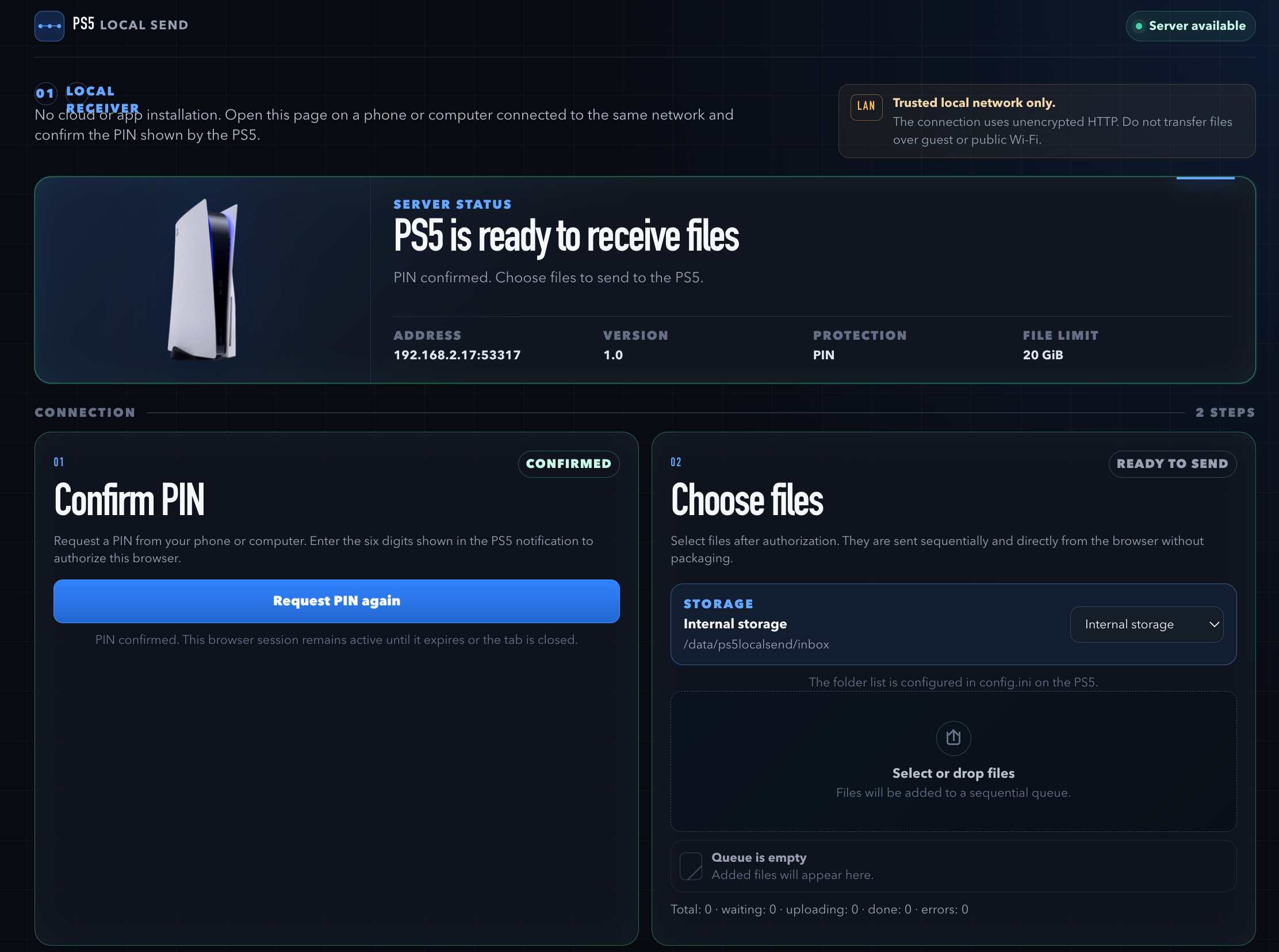 PS5 localsend