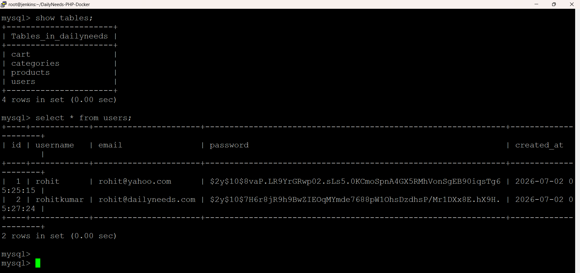 GitHub - BRK-Devops/DailyNeeds-PHP-Docker: using PHP and MYSQL · GitHub