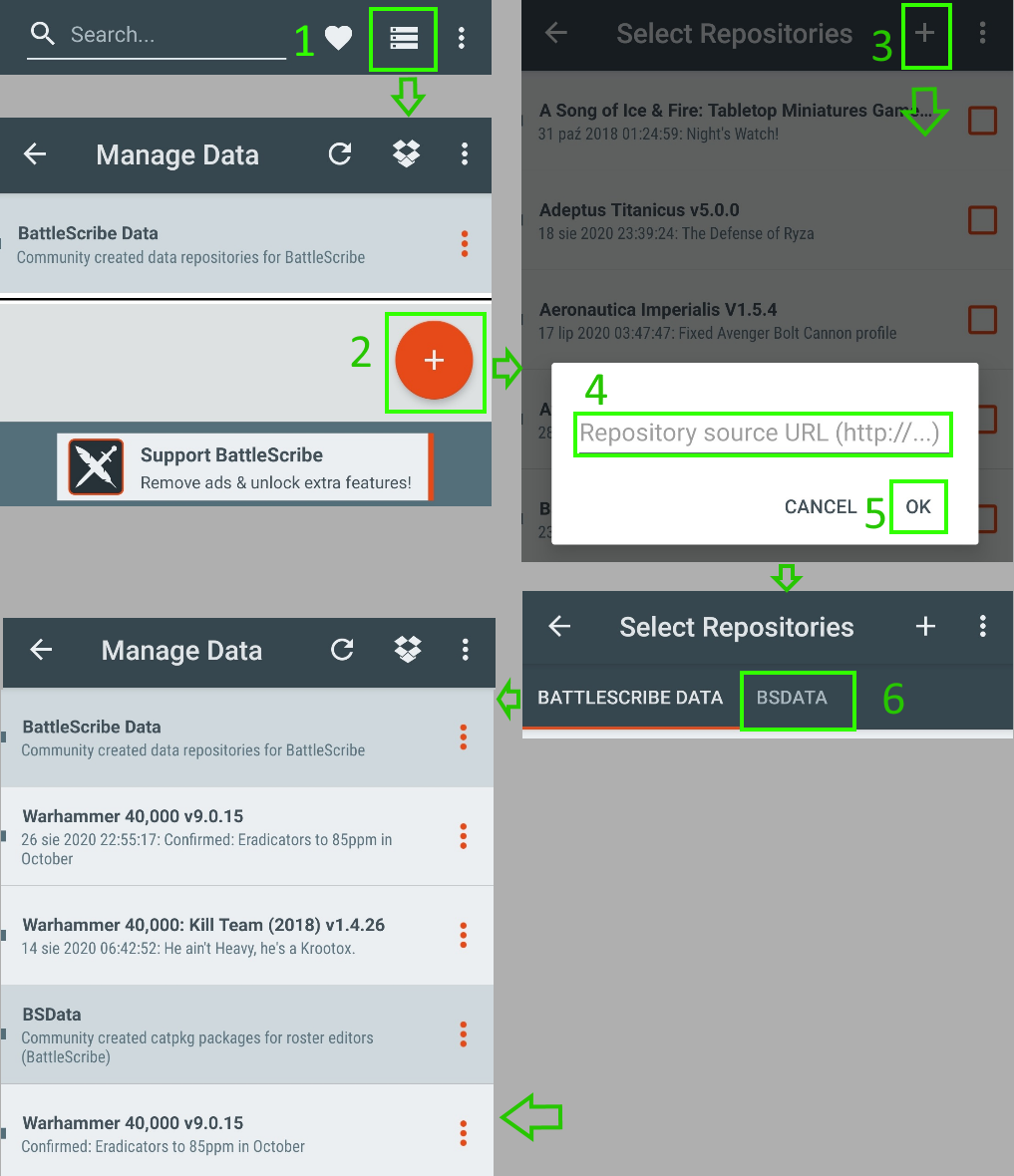 instruction to add repo source on Android