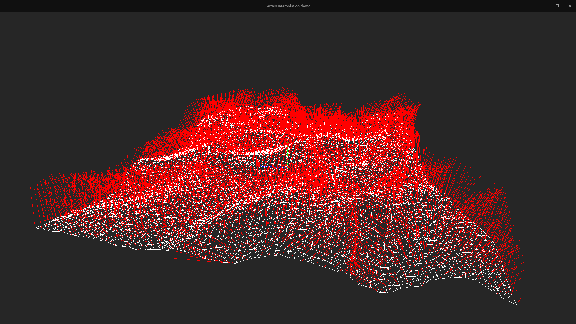 High resolution terrain + noise (wireframe)